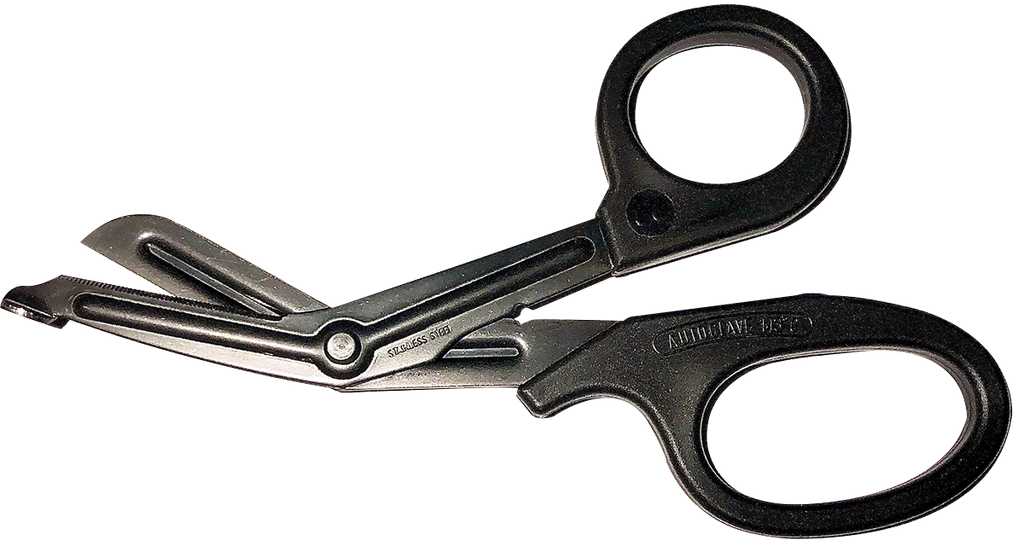 CarabinerShears - Premium Stainless Steel Multipurpose Scissors,  Fluoride-Coated Trauma Shears with Integrated Carabiner Clip, 7.5 inch,  Tactical Black, by CarabinerShears 